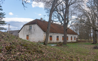 countryside barn building in estonia europe