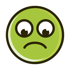 sad funny smiley emoticon face expression line and fill icon