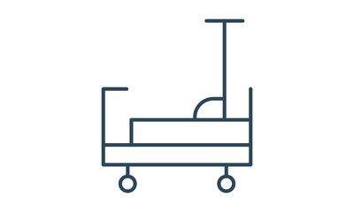 Hospital bed icon in simple style for patient care