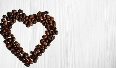 heart from coffee beans