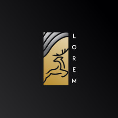 gold, luxury, simple, deer logo. modern icon, template design