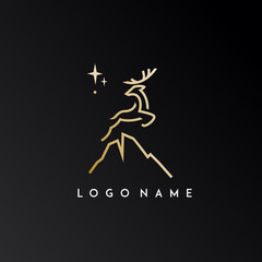 gold, luxury, simple, deer logo. modern icon, template design