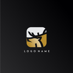 Obraz premium gold, luxury, simple, deer logo. modern icon, template design