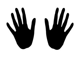 Fototapeta na wymiar Female hands with palms forward on a white background.