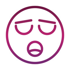 hushed funny smiley emoticon face expression gradient style icon