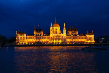 Budapest parliament at night
