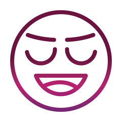 embarrassed funny smiley emoticon face expression gradient style icon