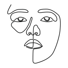 one line continuous drawing face outline 4