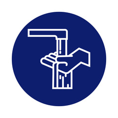 hand washing with water tap block style icon