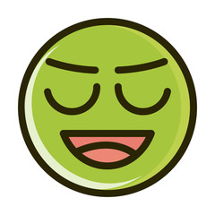 embarrassed funny smiley emoticon face expression line and fill icon