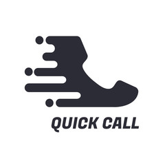 Hotline icon. Phone vector charged at speed. The idea of ​​calling products with the center.