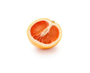 grapefruit slices white background. Half grapefruit citrus fruit isolated on white with clipping path. grapefruit citrus fruit. Immunity system improvement. Antiviral treatment. Coronavirus prevention