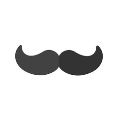 Mustache icon. Simple flat men's mustache, isolated on a white background.