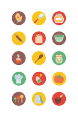 Fototapeta na wymiar bundle of kitchen and cook icons