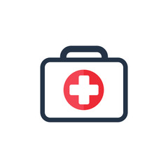 Doctor icon. Nurse bag vector for emergency help Isolated on white background.