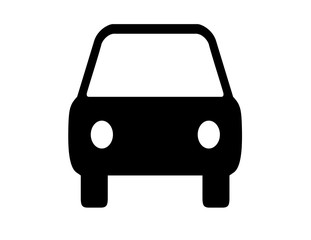 Black car on a white background. Silhouette