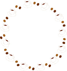 コーヒーとコーヒー豆　クレヨン