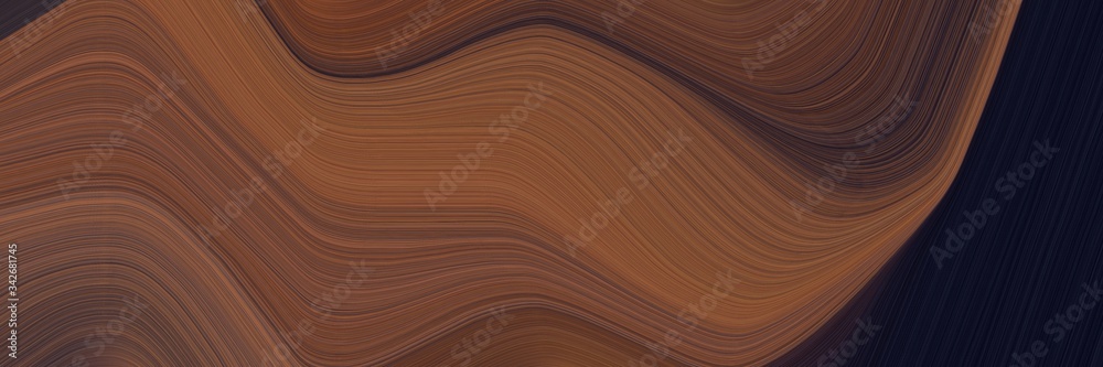 Poster abstract dynamic designed horizontal header with old mauve, very dark blue and very dark violet colors. fluid curved lines with dynamic flowing waves and curves for poster or canvas