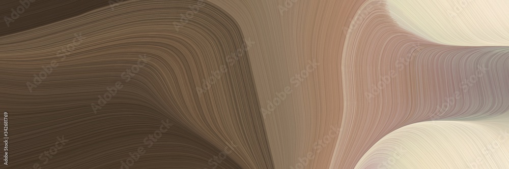 Poster abstract modern banner design with pastel brown, old mauve and wheat colors. fluid curved flowing wa