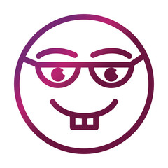 nerd funny smiley emoticon face expression gradient style icon