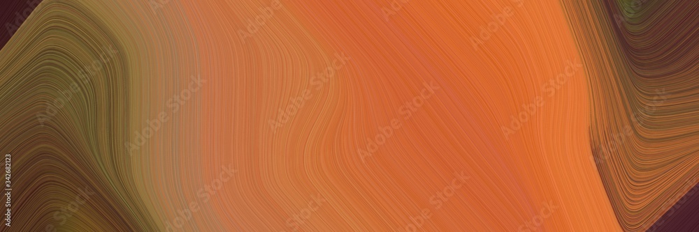 Aufkleber abstract artistic banner design with bronze, coffee and old mauve colors. fluid curved lines with dy