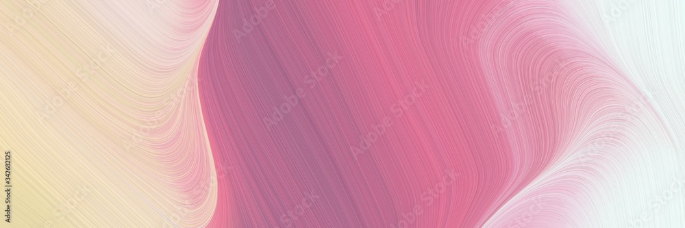 Aufkleber abstract modern horizontal header with bisque, baby pink and pale violet red colors. fluid curved li