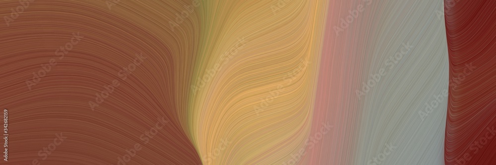 Poster abstract modern designed horizontal banner with brown, gray gray and chocolate colors. fluid curved 