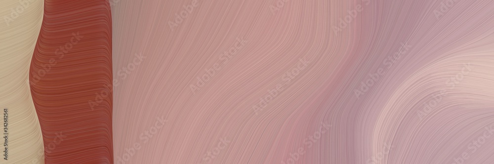 Poster abstract artistic banner with rosy brown, brown and pastel gray colors. fluid curved lines with dyna