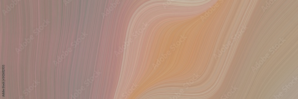 Poster abstract modern banner design with rosy brown, gray gray and tan colors. fluid curved lines with dynamic flowing waves and curves for poster or canvas