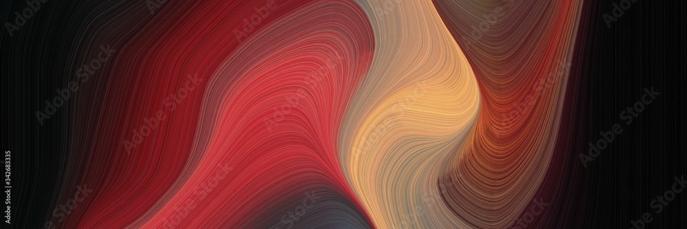 Poster abstract dynamic horizontal banner with very dark pink, peru and dark moderate pink colors. fluid cu