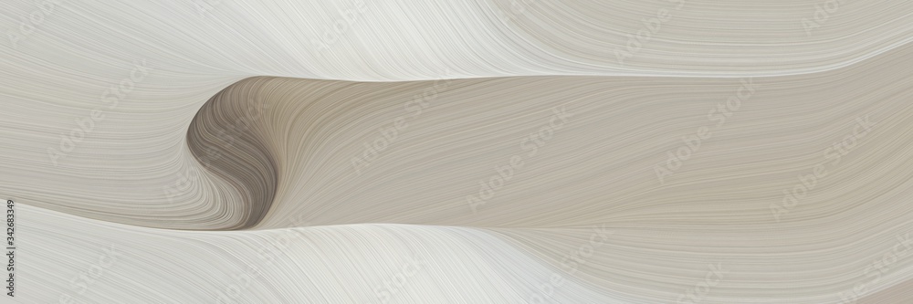 Poster abstract moving horizontal header with silver, dim gray and beige colors. fluid curved flowing waves and curves for poster or canvas