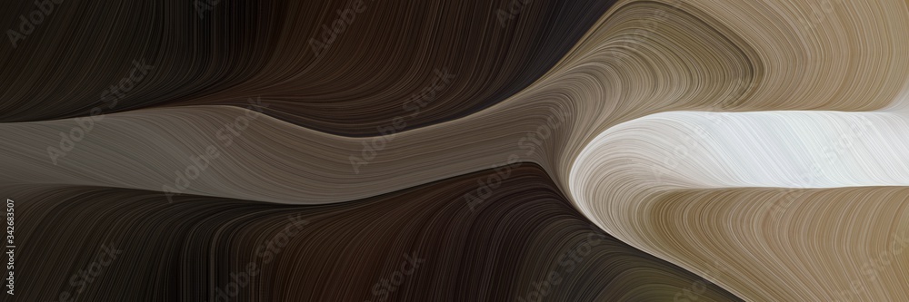 Leinwandbilder abstract dynamic designed horizontal banner with very dark green, silver and pastel brown colors. fl