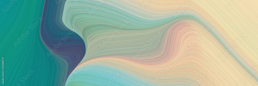 Poster abstract surreal header with pastel gray, teal and medium aqua marine colors. fluid curved flowing w