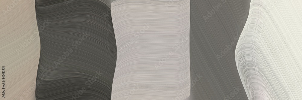 Poster abstract flowing banner with silver, dark slate gray and dim gray colors. fluid curved flowing waves