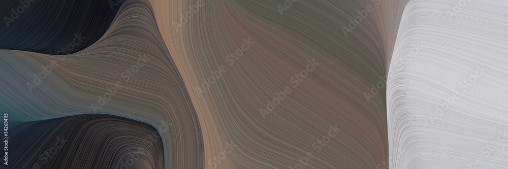 Poster abstract colorful header with dim gray, pastel gray and very dark blue colors. fluid curved lines wi