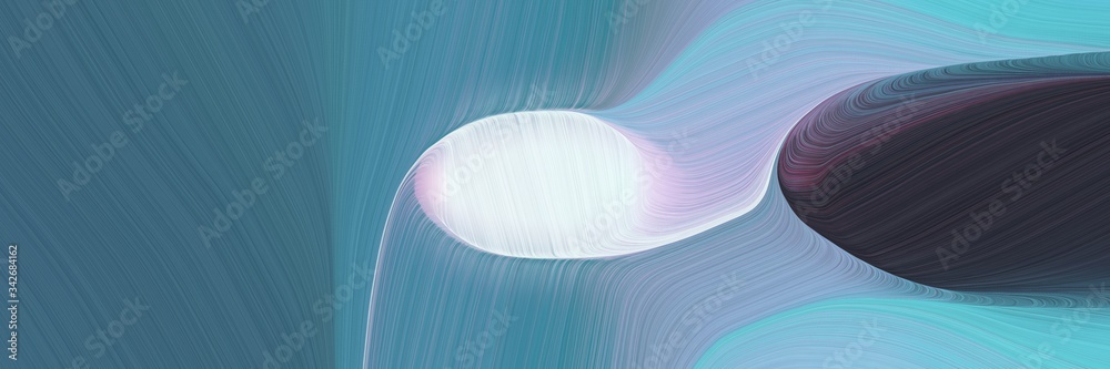 Poster abstract moving header with teal blue, light gray and sky blue colors. fluid curved lines with dynam
