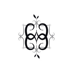 Letter H logo sign icon family monogram vignette vintage style Leaf signature sign icon Floral nature design Fashion print for clothes cards picture poster banner for websites Vector illustration