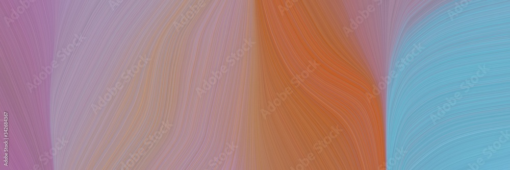 Poster abstract flowing header with rosy brown, coffee and cadet blue colors. fluid curved flowing waves and curves for poster or canvas