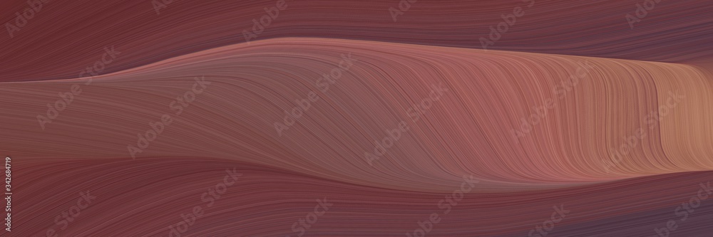 Poster abstract flowing horizontal banner with old mauve, indian red and pastel brown colors. fluid curved 