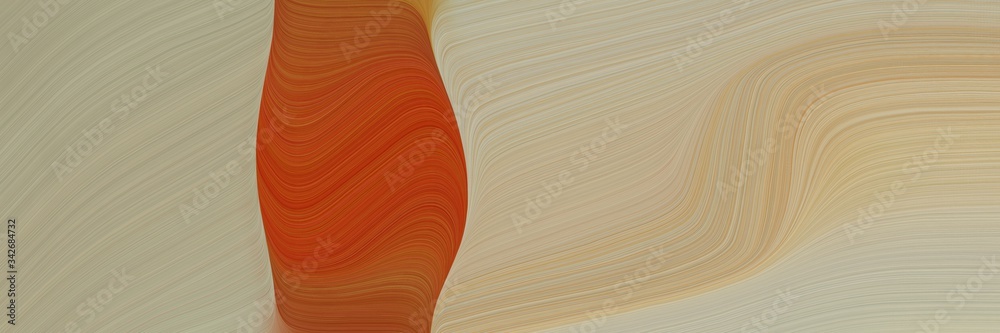 Poster abstract modern horizontal header with tan, saddle brown and coffee colors. fluid curved lines with dynamic flowing waves and curves for poster or canvas