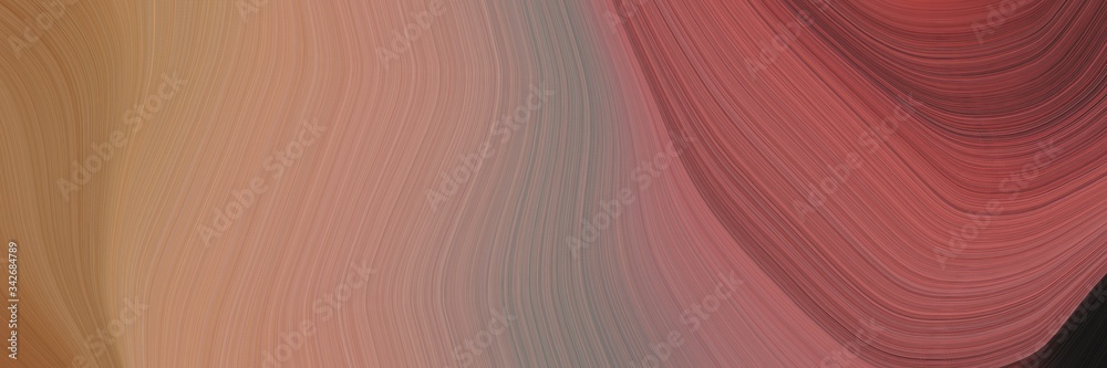 Poster abstract colorful banner with pastel brown, indian red and old mauve colors. fluid curved flowing wa