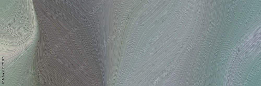 Poster abstract dynamic banner with gray gray, dim gray and ash gray colors. fluid curved flowing waves and
