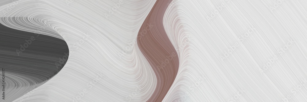 Poster abstract artistic header with light gray, dark slate gray and pastel brown colors. fluid curved flow