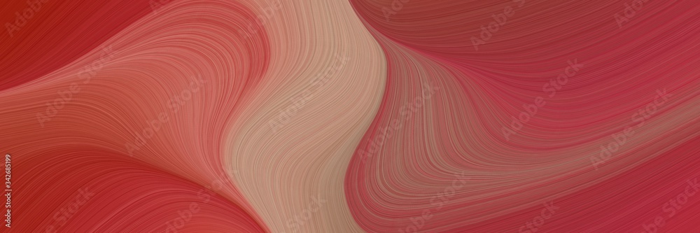 Poster abstract moving banner with sienna, rosy brown and indian red colors. fluid curved flowing waves and