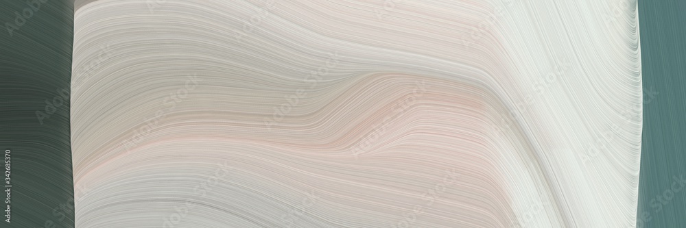 Poster abstract modern horizontal header with pastel gray, dark slate gray and light slate gray colors. fluid curved flowing waves and curves for poster or canvas