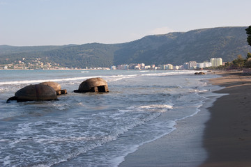 Alte Bunker am Strand von Albanien, Nähe Durres