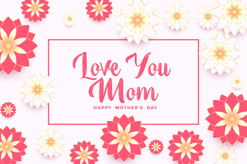 elegant mothers day beautiful flower greeting background design