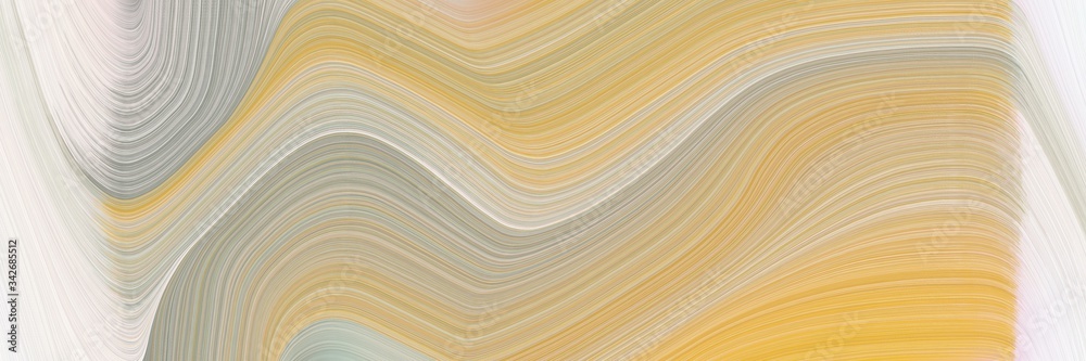 Poster abstract surreal banner with tan, linen and golden rod colors. fluid curved lines with dynamic flowing waves and curves for poster or canvas