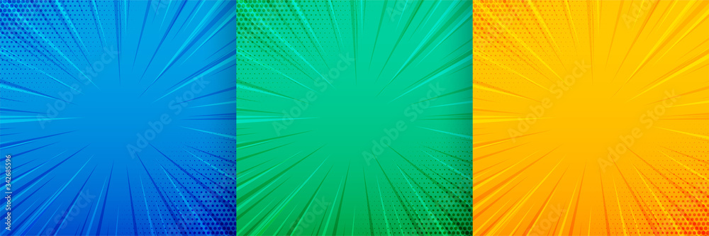 Canvas Prints comic zoom focus lines empty background set