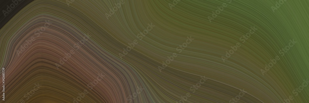 Aufkleber abstract flowing header design with dark olive green, very dark green and pastel brown colors. fluid